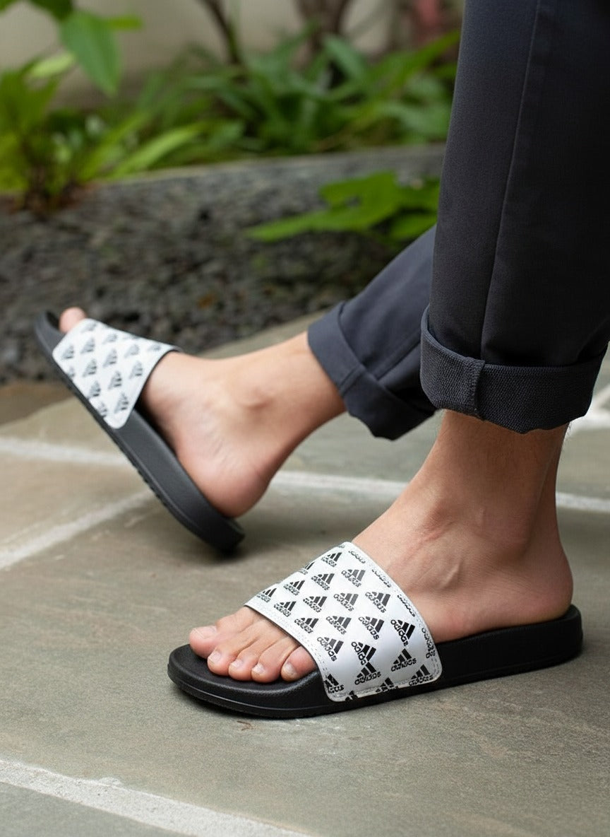 Adidas Slide Sandals (Logo Print Edition)