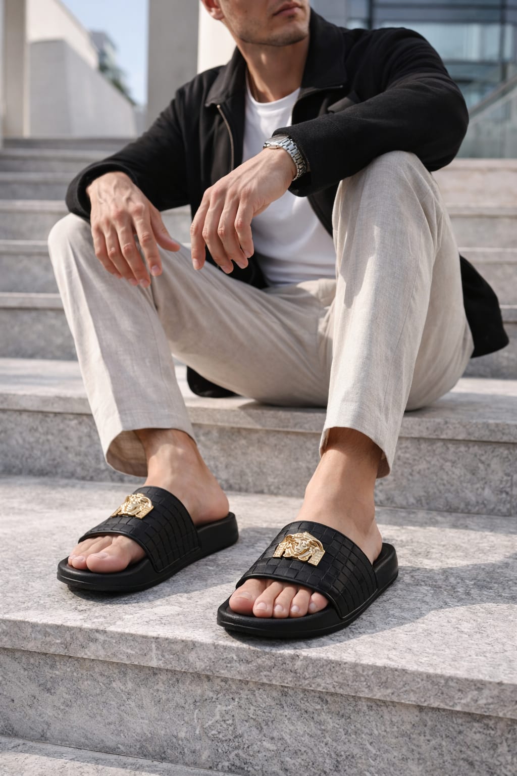 Versace Medusa Luxe Slide Sandals