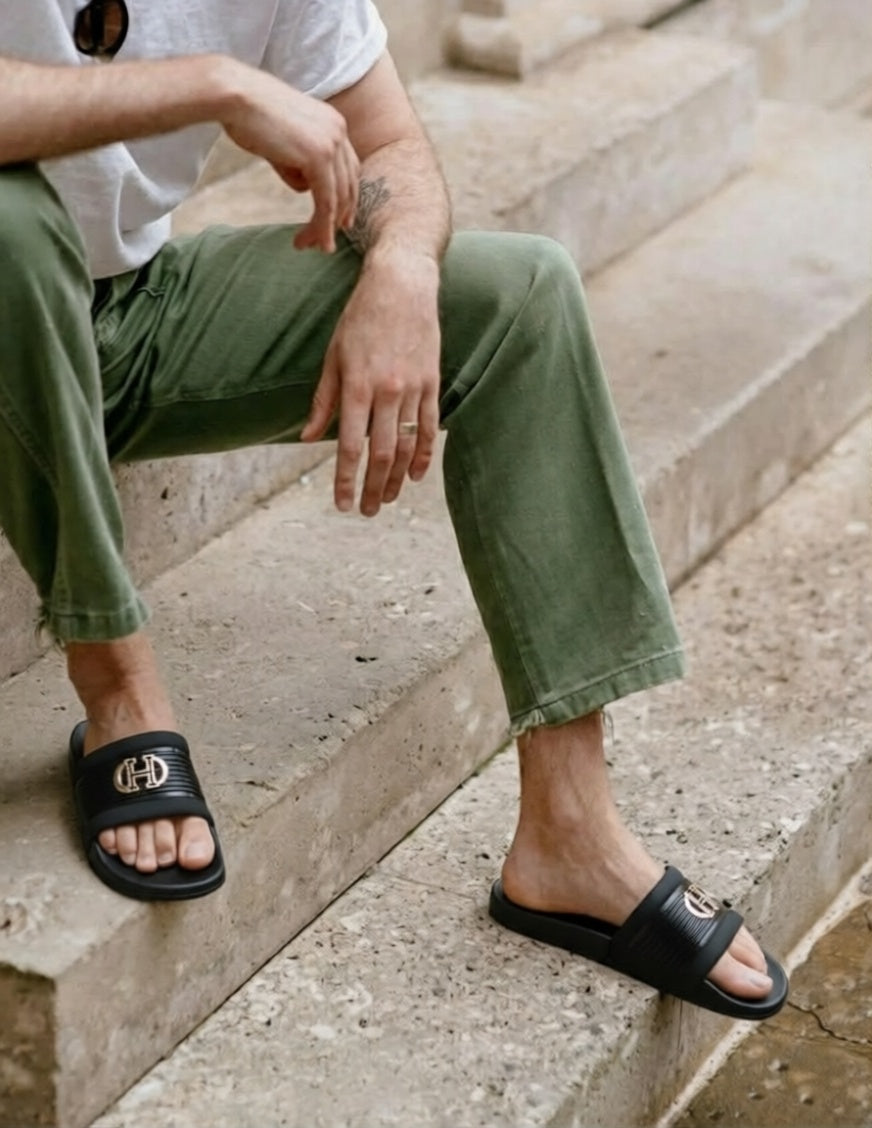 Royal Luxe Buckle Slide Slipper
