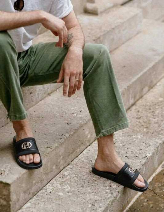 Royal Luxe Buckle Slide Slipper